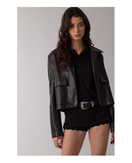 Black Double Front Pocket Jacket