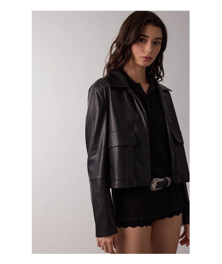 Black double front pocket jacket 2