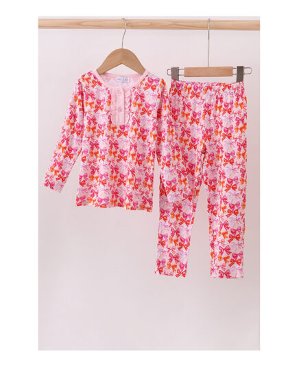 Kids Berry Blossom Bows Bamboo Pant Set