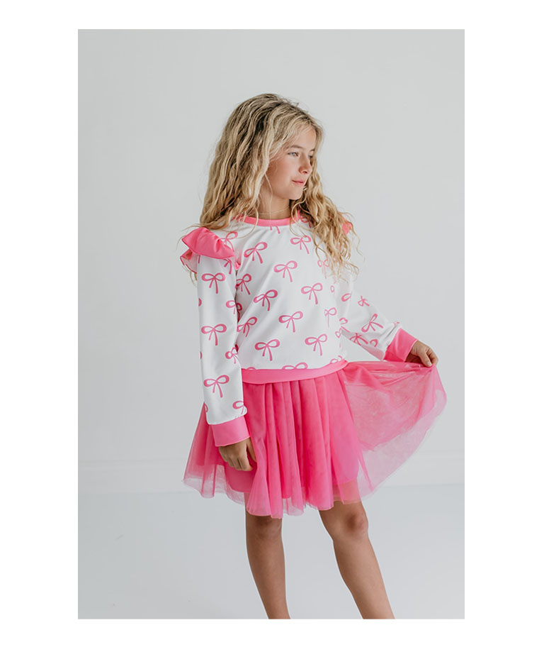 Kids Hot Pink Coquette Bow. 2