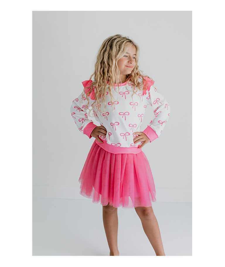 Kids Hot Pink Coquette Bow