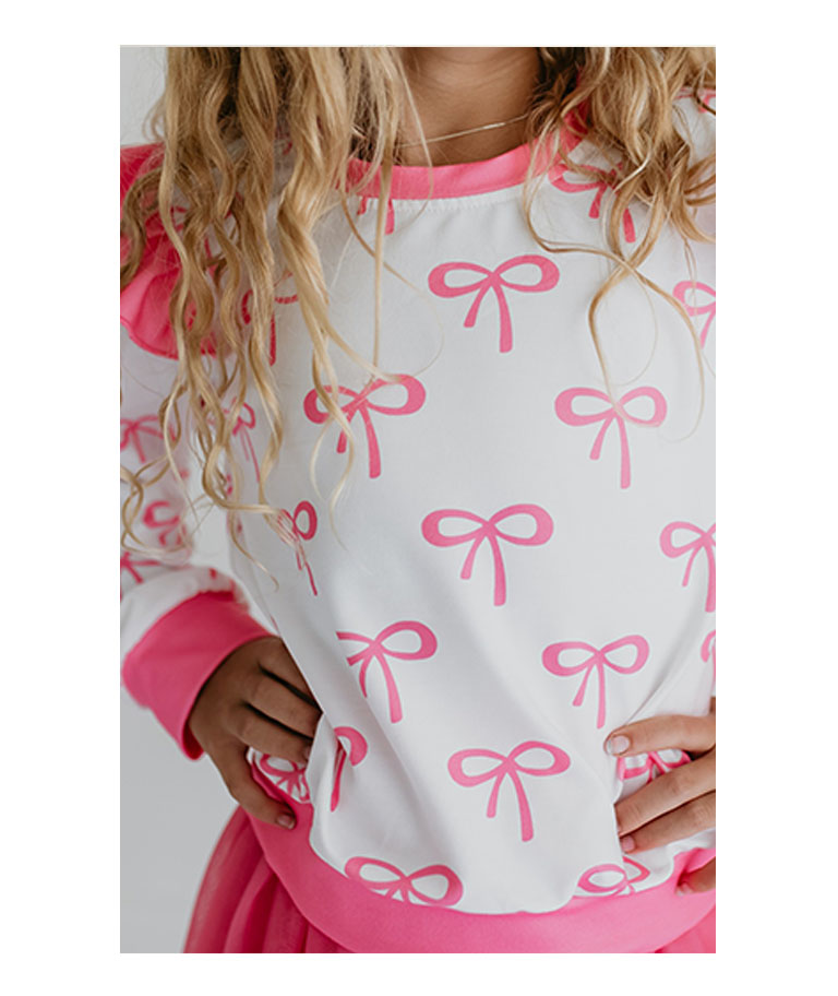 Kids Hot Pink Coquette Bow4