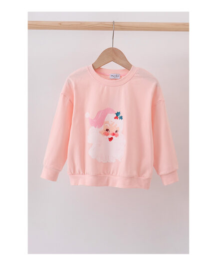 Kids Pink Santa Claus Print Top