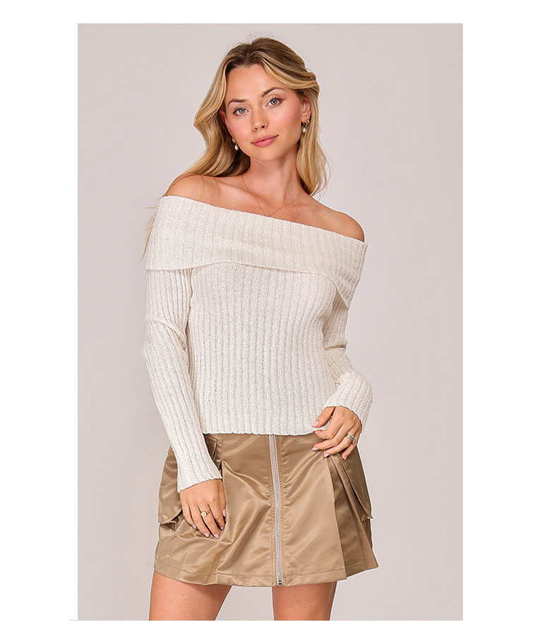 Off the shoulder sweater top 1