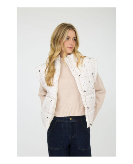 Polka Dot & Bow Puffer Vest 1
