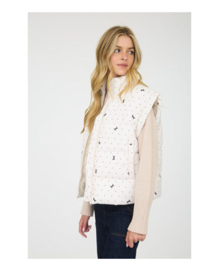 Polka Dot & Bow Puffer Vest 2