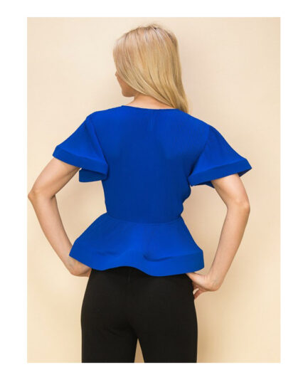 Ruffled Bow Peplum Top 2