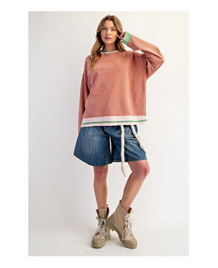 Striped Terry Pullover